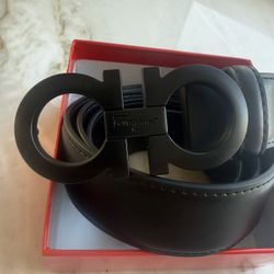 Black Salvatore Ferragamo Gancini Belt