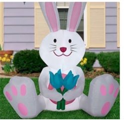 New Easter bunny 5 foot LED light up air blown inflatable outdoor/indoor