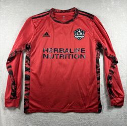 Adidas LA Galaxy Long Sleeve Soccer Jersey Men’s Size Small Red Training #1956