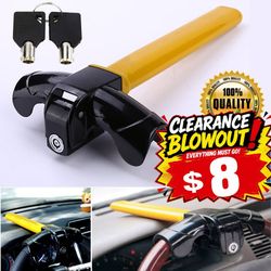 Universal Steering Wheel Lock Club To Pedal Car Anti Theft Truck Auto Van Trendy