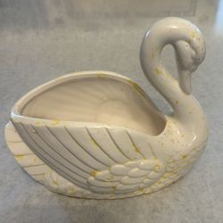 White Swan Bird Planter Pot Dish