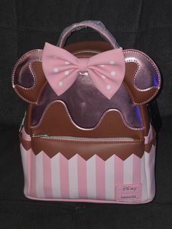Loungefly Disney Minnie Mouse Pink Foil Cupcake Mini Backpack New with Tags