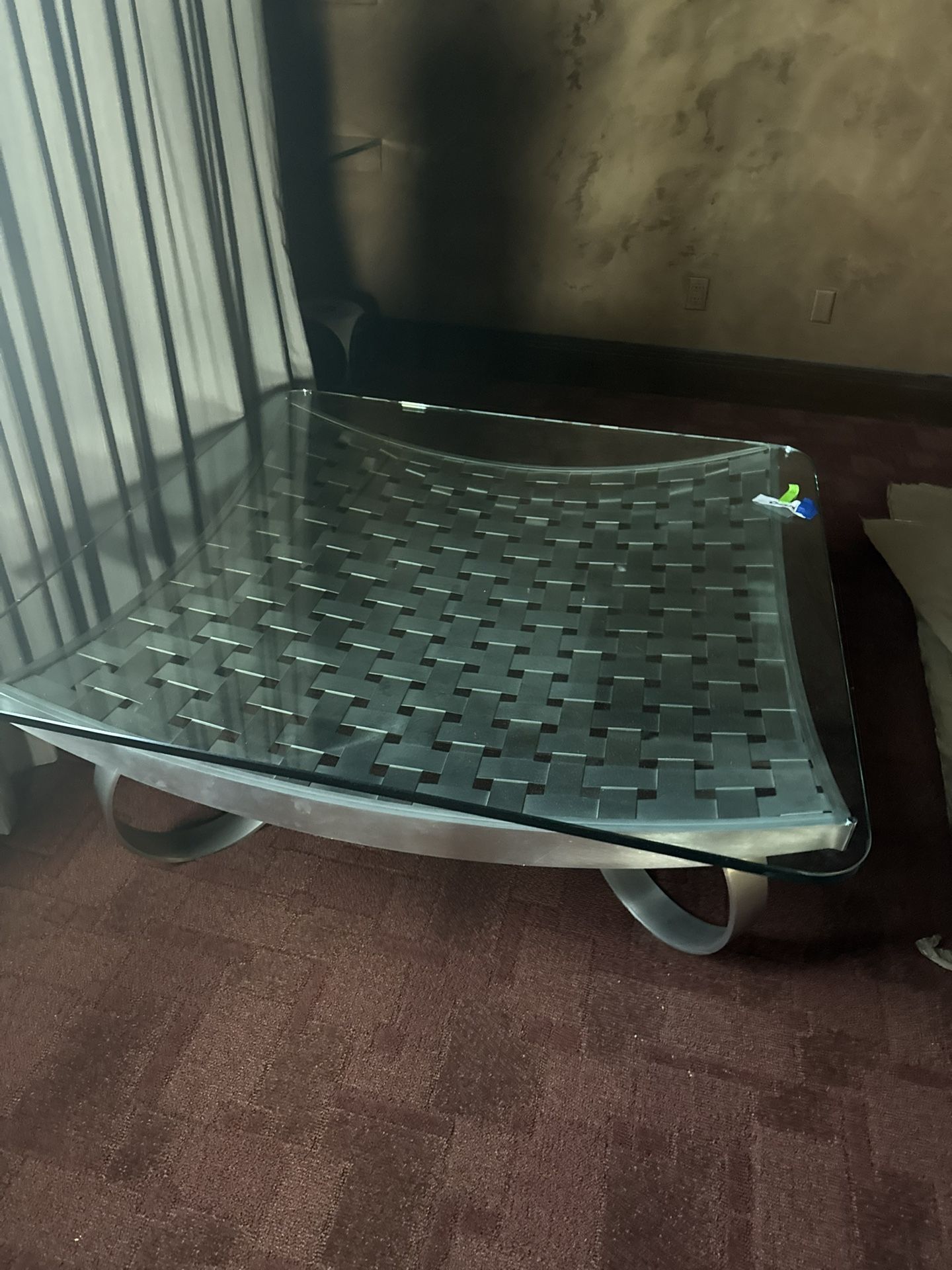 High- End Stainless Glass Coffee Table - Excellent Condition (Very Heavy) 48” x 48” - Retail: $3400.
