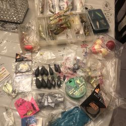 Weights hooks floaters and artificial bait