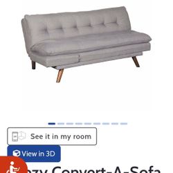 AFW Futon Sofa Bed Couch – Grey Convertible Sleeper