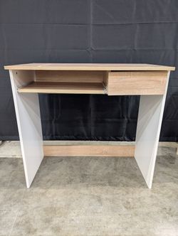 Compact Wood-Look & White Desk or Console Table