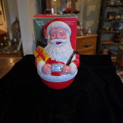Vintage Roly Poly Santa Tumbler 1960's Christmas 