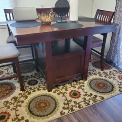 Table With Under Storage/ 4 Chairs