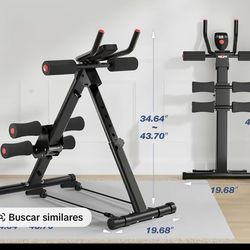 Relife Sports Adjustable Foldable Ab Trainer Machine with LCD Monitor | Home Gym Core, Abs & Waist Shaper | Knee Protection & Resistance/Elastic Bands