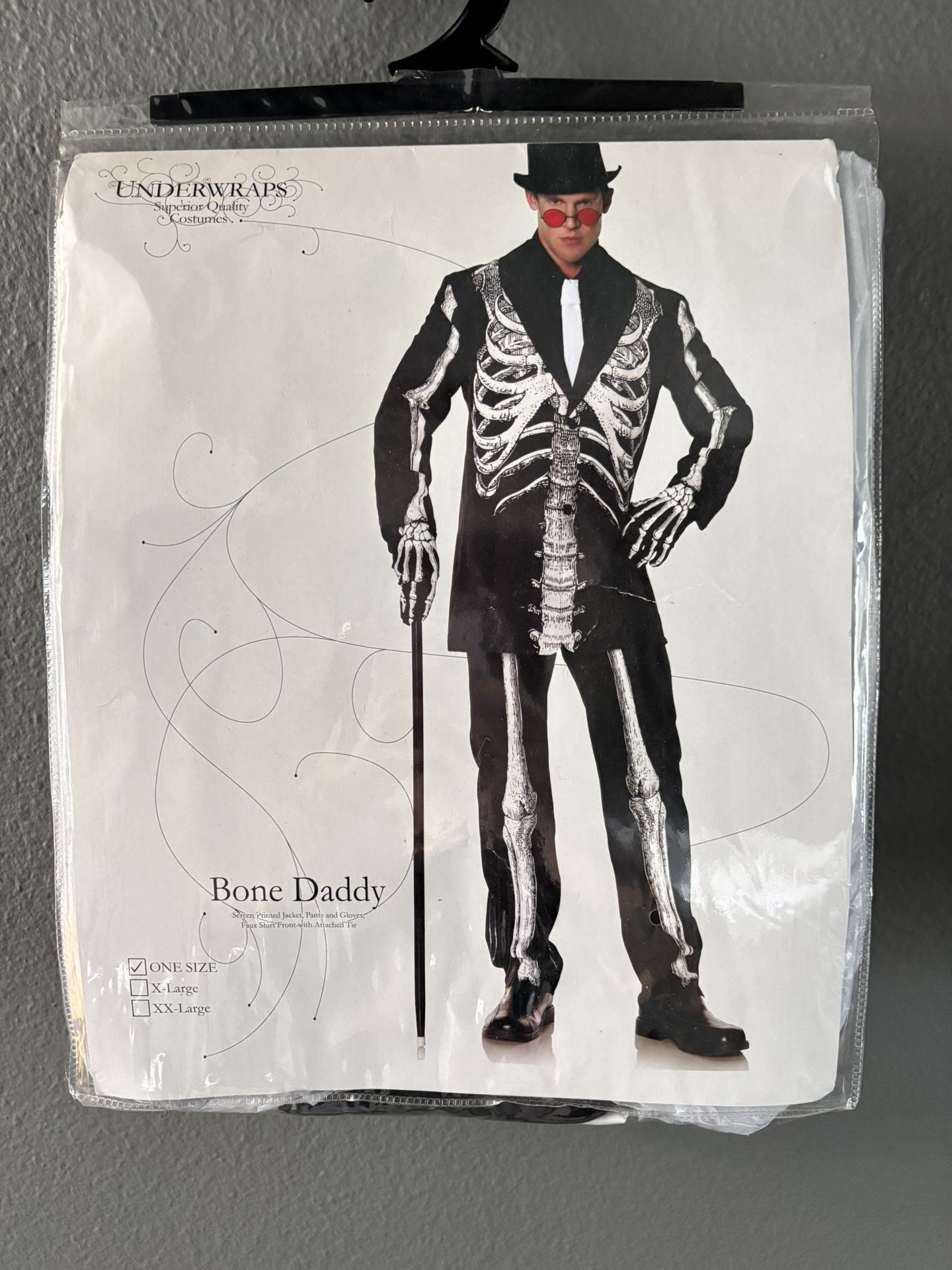 New Men’s Halloween Costume Bone Daddy One Size