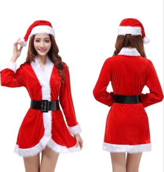 Women Xmas Santa Claus Costume Set