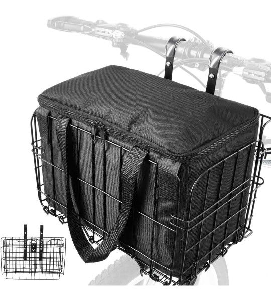 Brand New Foldable Bike Basket With Removable Zippered Bag - $25 (South Fort Worth)