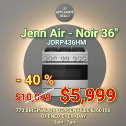🔥New Jenn Air - NOIR™️ 36" Dual-Fuel Professional Range JDRP436HM