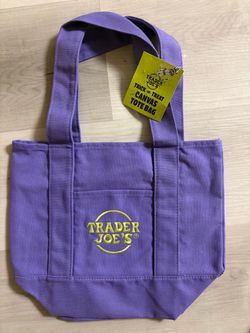 Trader Joe’s tote Halloween bag purple trick or treat.