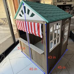 Kid Indoor And Outdoor Wooden Playhouse