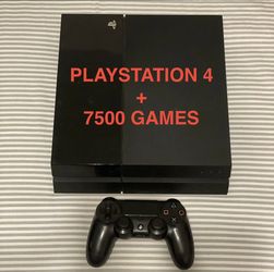 PLAYSTATION 4 MOD + 4TB HARD DRIVE and 7500 GAMES INSTALLED