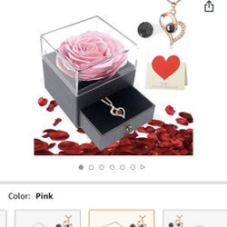 Girls Gifts Birthday Gifts Eternal Rose Flower Gifts- Preserved Flower Rose Handmade Flower Rose with 100 Languages I Love You Necklace Gift for Mothe
