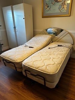 Adjustable Twin Beds with Remotes – Set of 2