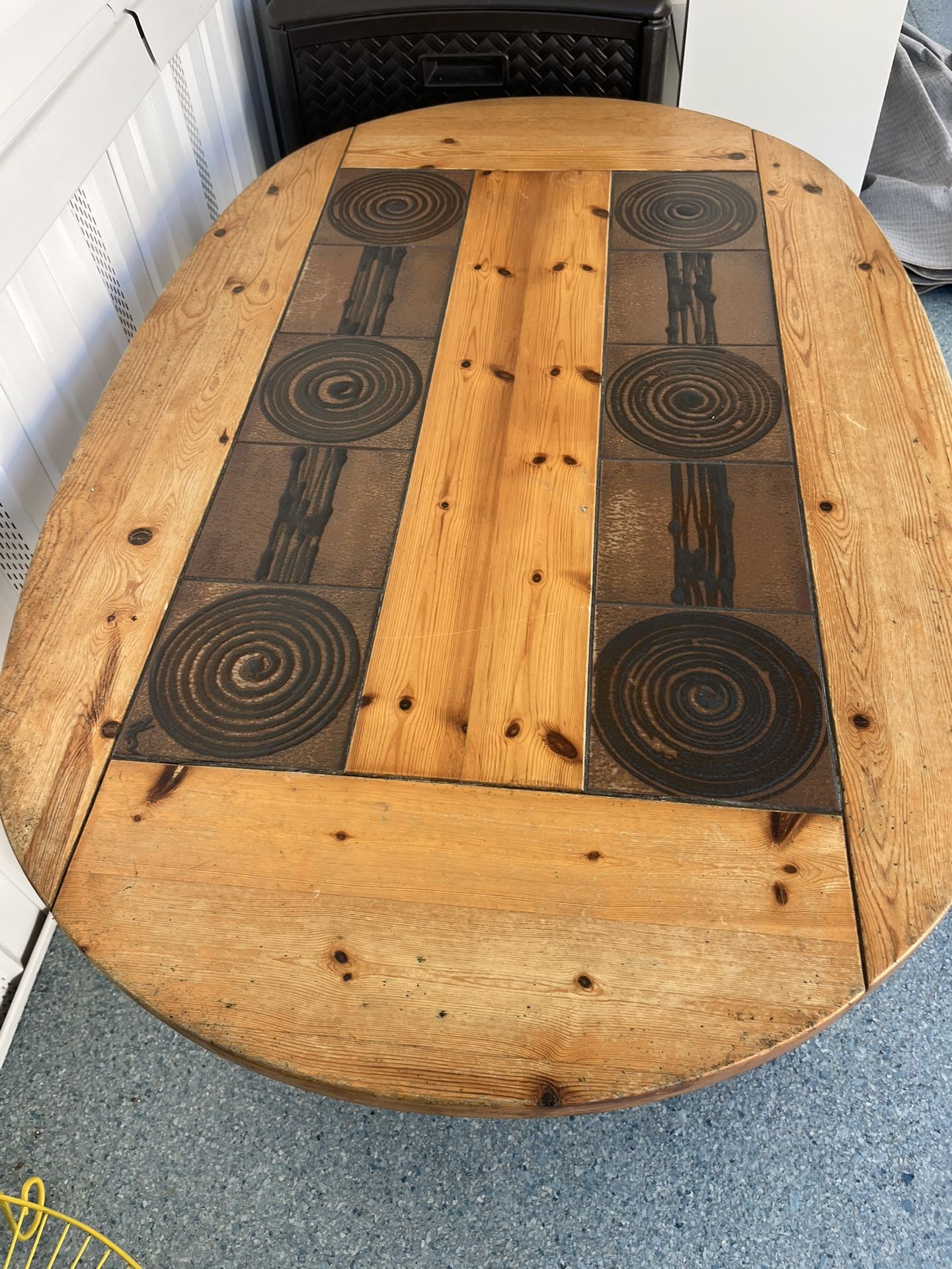 A Very Solid Table Measures 201/2" H 4' 10" Long 38" W Nice Nutriual Colors It's A Great Table Anywhere U Put It Great For Game Playing