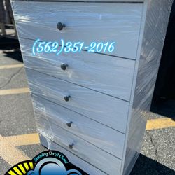 Five Drawer White Compressed Cajonera Comoda Chest Nuevo 