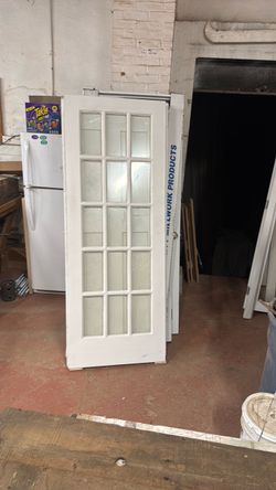 White French Door with Glass Panels