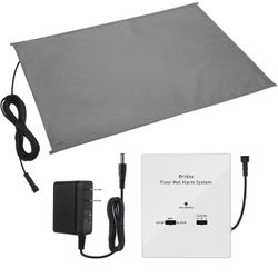 New Floor Mat Home Alarm System, Briidea Pressure Mat Alarm with Alert & Chime, Adjustable Volume, Dual Power Supply, as Pet Door Mat or Elderly Monit