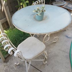 Rod-iron Table And Chairs