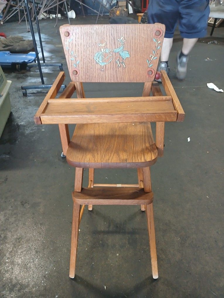 Antique doll high chair from the fifties