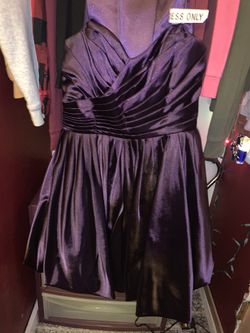 Purple Strapless Prom Dress