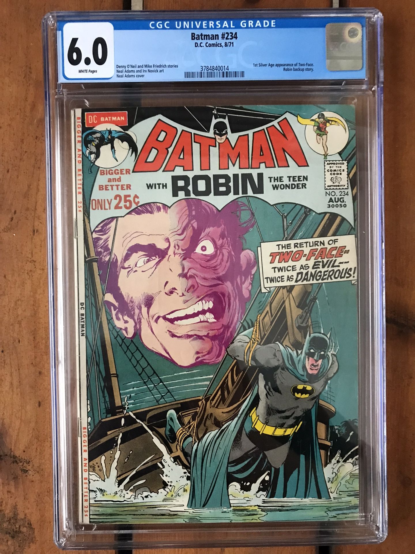 Batman #234 (1971) CGC 6.0 — White Pages; 1st SA Two-Face; Neal Adams cover