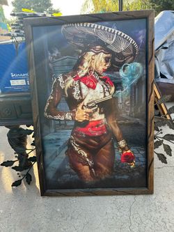 Day of the Dead Mexican Lady Framed Art Print