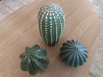 Ceramic Cactus Figurines Set of 3