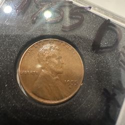 1955d Penny Error  Of Center