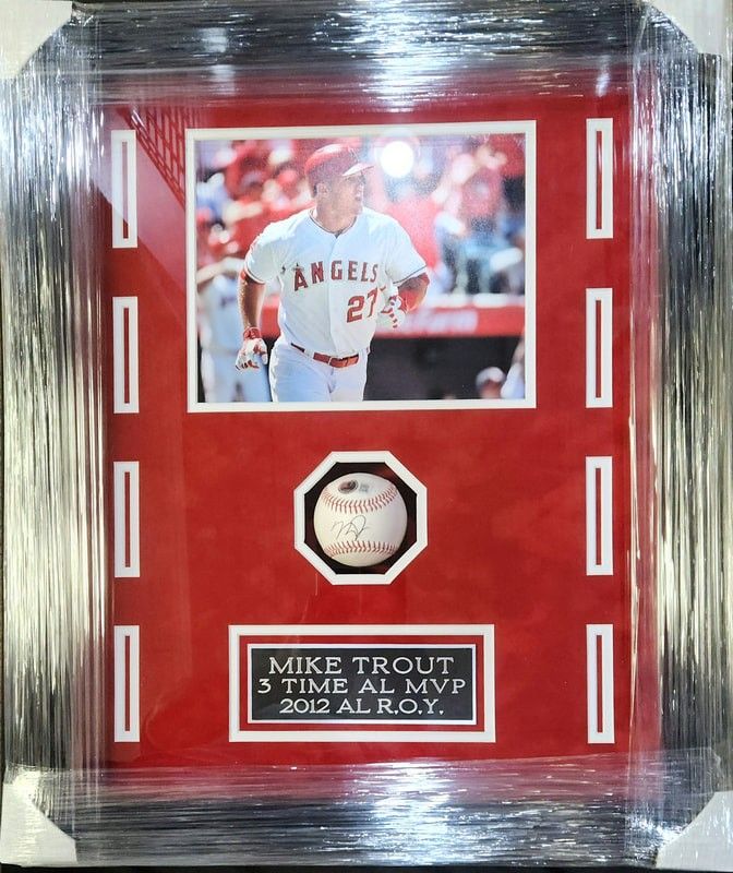 Angels Mike Trout Signed PSA Certified Deluxe Framed Baseball