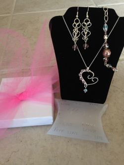 Valentine's Heart Jewelry Necklace/Earring/Bracelet set