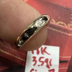 18K Solid White Gold Wedding Ring 3.5Gr Size 7