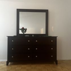 Six Drawer Dresser With  Mirror 