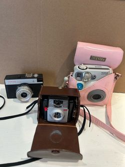 Vintage Camera Bundle – Smena 8M, Kodak Brownie & Fujifilm Instax Mini 7S