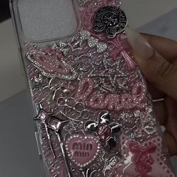 Pink phone case bling