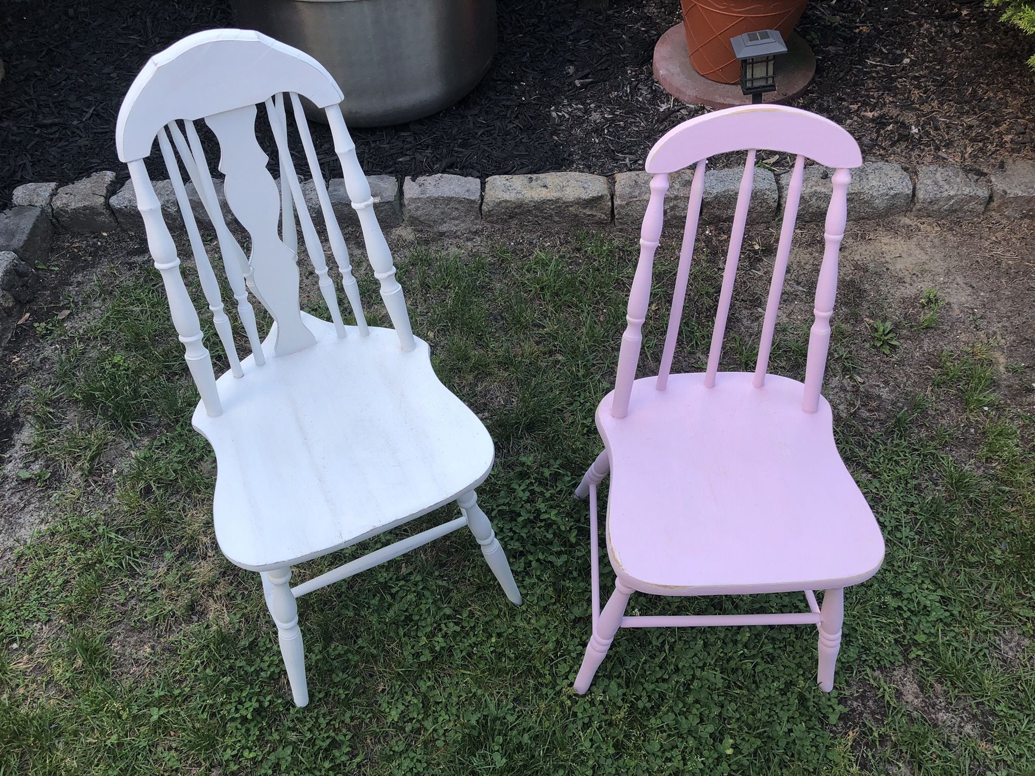 Antique Chairs - White & Pink