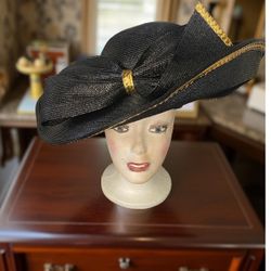 George Zamaul of New York Black and Gold Dress Hat