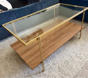 Modern Gold & Glass Coffee Table