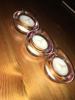 Set of 3 tealight candle holders