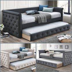 Twin Twin Grey Daybed With Ortho Mattress Included!