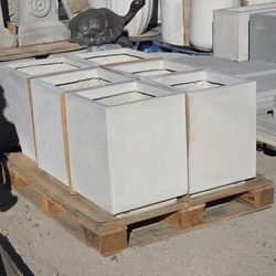 CEMENT PLANTERS $220 EACH (16"X16"X21")
