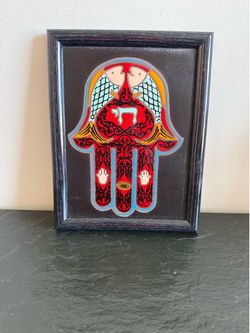 Hamsa Ceramic Framed Artwork