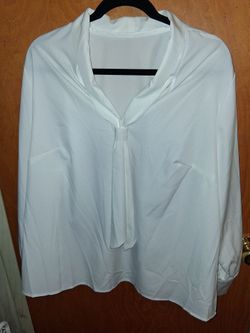 White blouse with Tie- New - $5