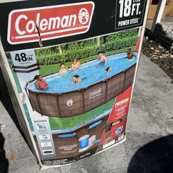 Coleman Power Steel Frame 18 Foot 48 Inch Round Above Ground Pool Set,  Ugly Box