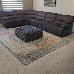 6pcs SUEDE POWER RECLINING SOFAS