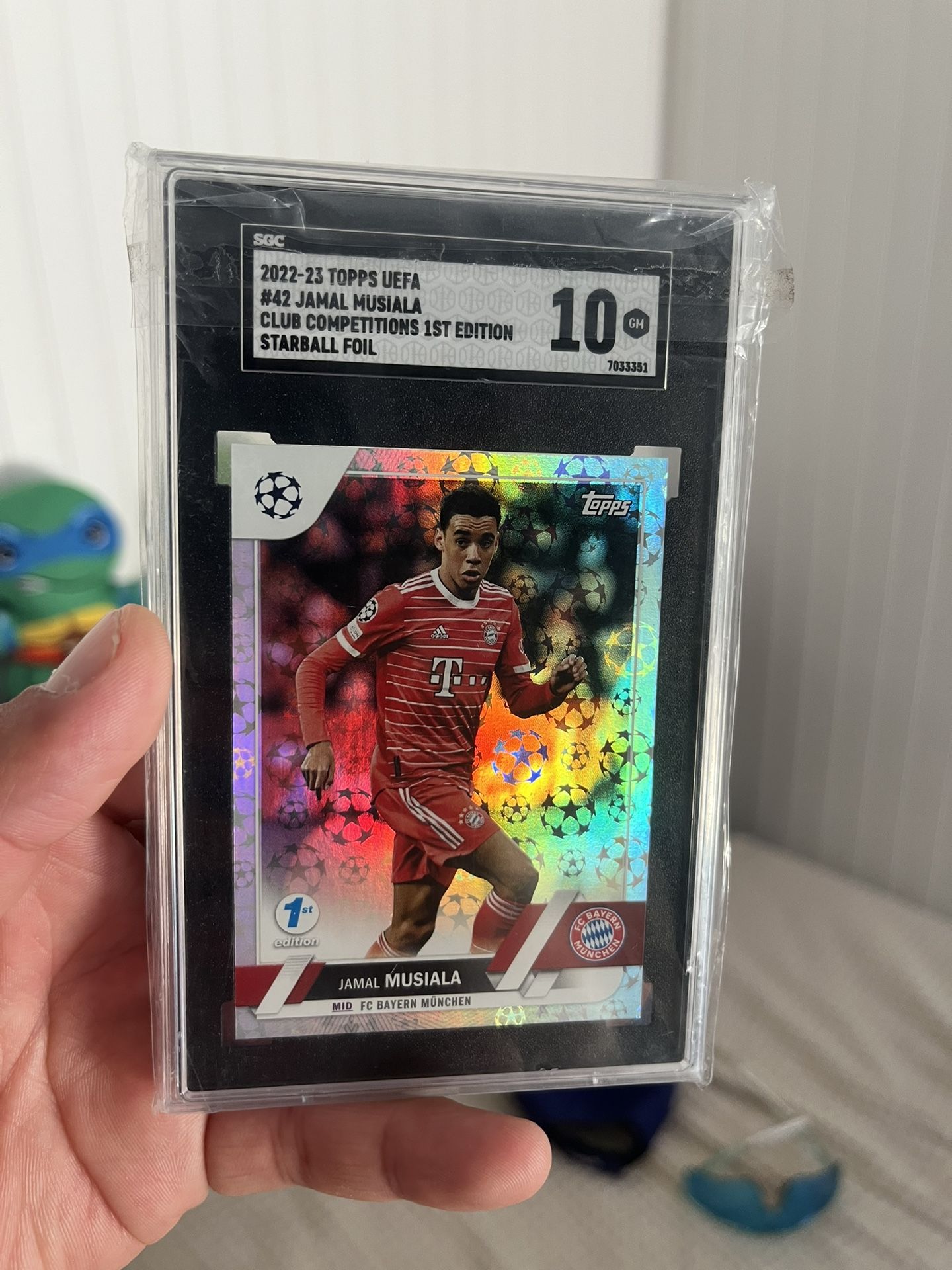 2022-23 Topps Uefa Jamal Musiala Club Competitions 1st Edition Starball Foil SGC GEM MINT 10